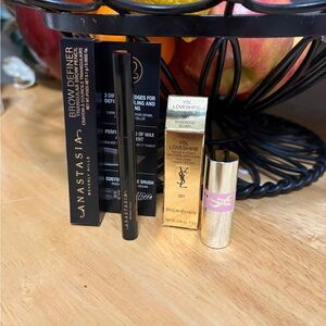 Bundle of 2 Minis! Anastasia Brow Pencil Dark Brown & YSL Loveshine 201 Rosewood